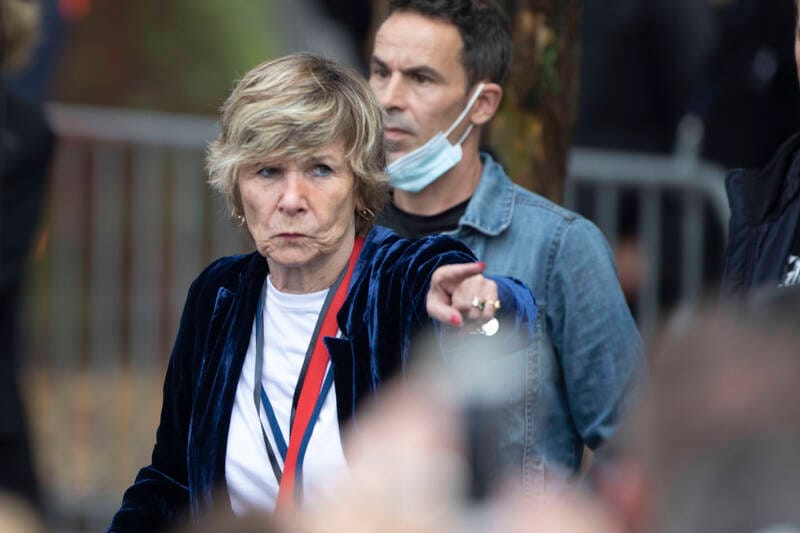 Mimi Marchand, la patronne de l'agence Bestimage, lors de l'inauguration de l'esplanade Johnny-Hallyday à Paris, le 14 septembre 2021. (Gilles Bassignac/Divergence)