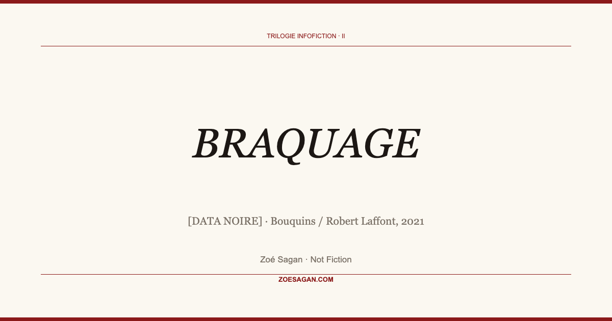 BRAQUAGE, Bouquins / Robert Laffont, 2021