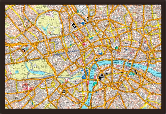 Figure 1 de la même étude : une partie de Londres que les apprentis taxis doivent apprendre. Le résultat porte sur une expérience de navigation concrète.