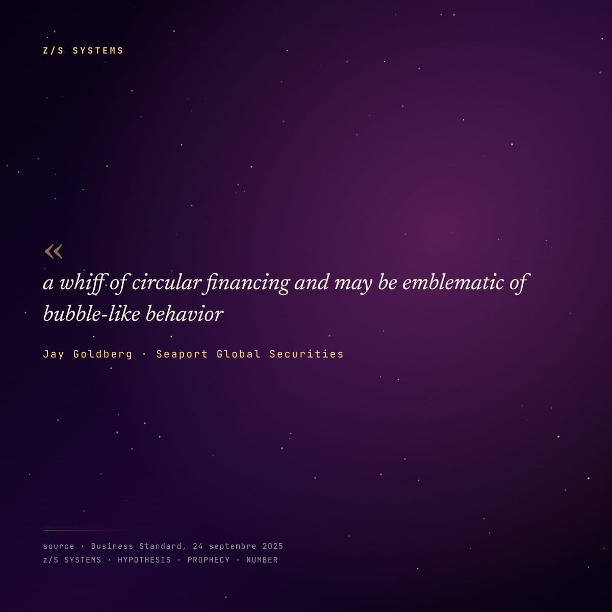 Citation de l analyste Jay Goldberg, Seaport Global, sur le financement circulaire