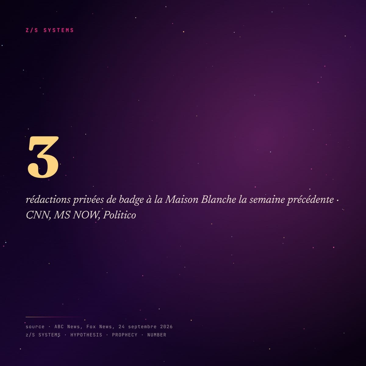 Panneau chiffré · 3 rédactions privées de badge, CNN, MS NOW, Politico