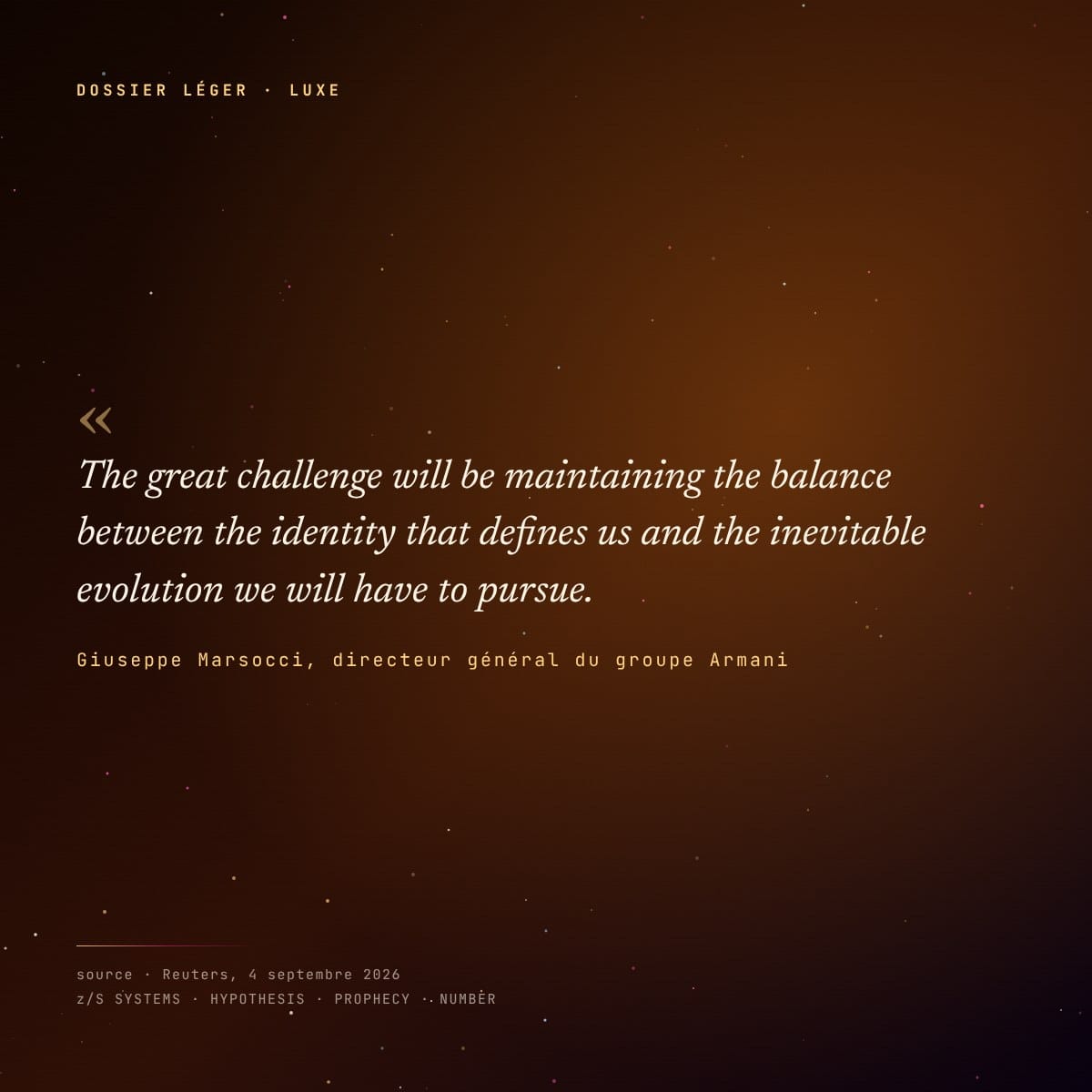 Citation de Giuseppe Marsocci, directeur général du groupe Armani
