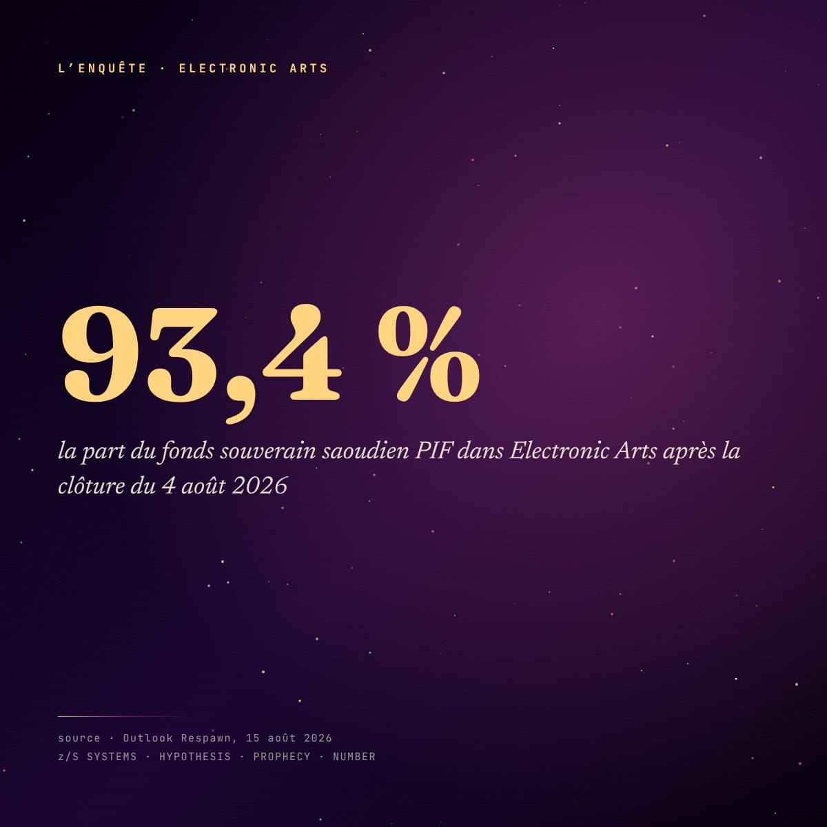 93,4 pourcent, la part du PIF dans Electronic Arts
