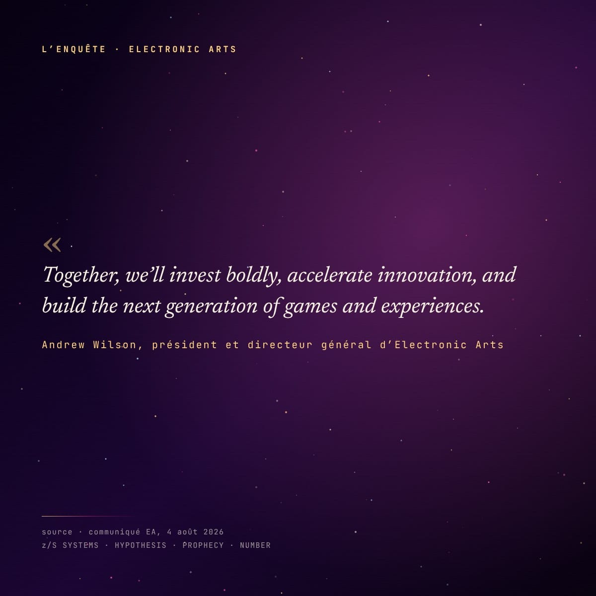 Citation d’Andrew Wilson, communiqué du 4 août 2026
