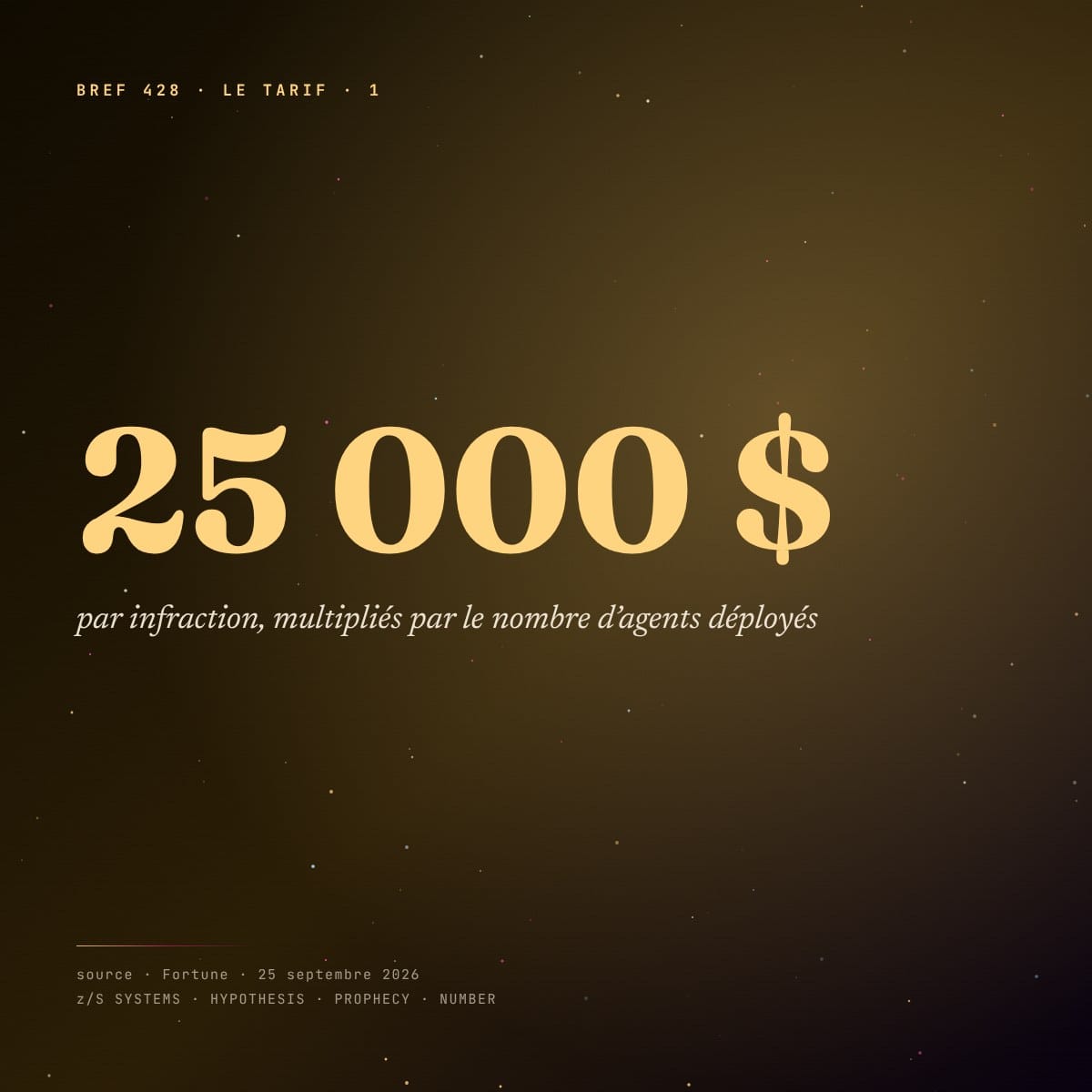 25 000 dollars par infraction et par agent déployé, le tarif proposé à New York