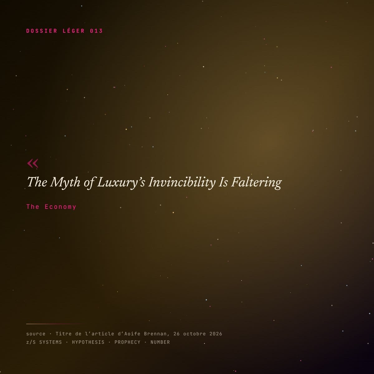 Panneau de citation : The Myth of Luxury’s Invincibility Is Faltering