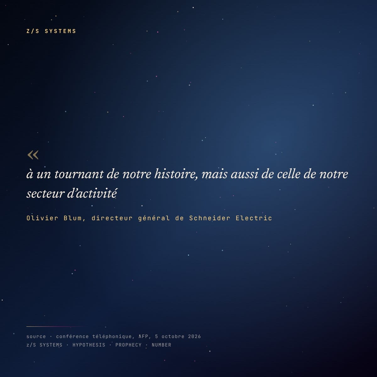 Citation d’Olivier Blum, directeur général de Schneider Electric, le 5 octobre 2026