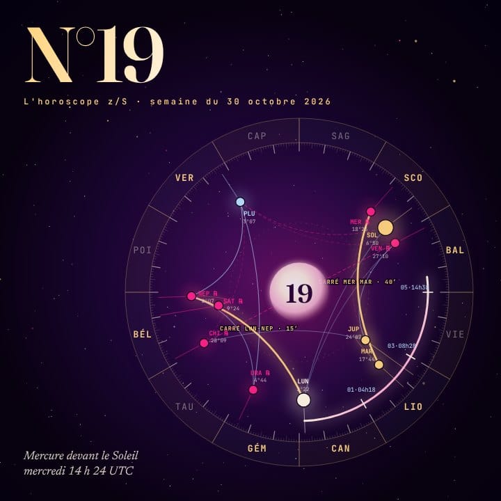 Horoscope z/S numéro 19, ciel de la semaine du 2026-10-30