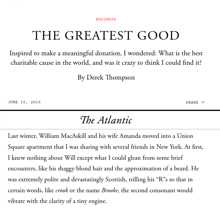 Selon l'altruisme efficace, faire le bien, c'est encore faire de l'argent !