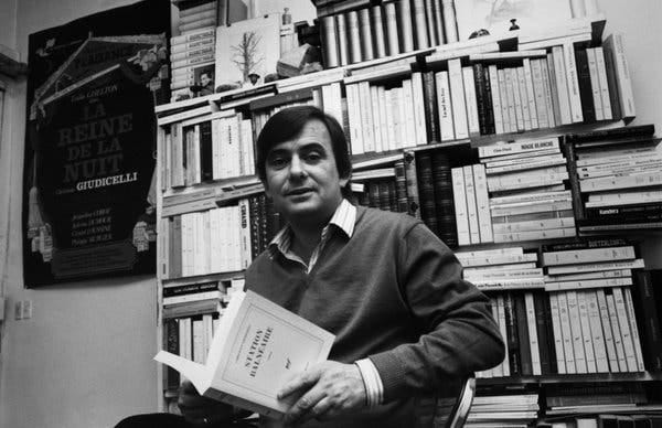 Christian Giudicelli à Paris en 1986. Selon M. Matzneff, il accepta de cacher des lettres et des photos de Mme. Springora à 14 ans. 