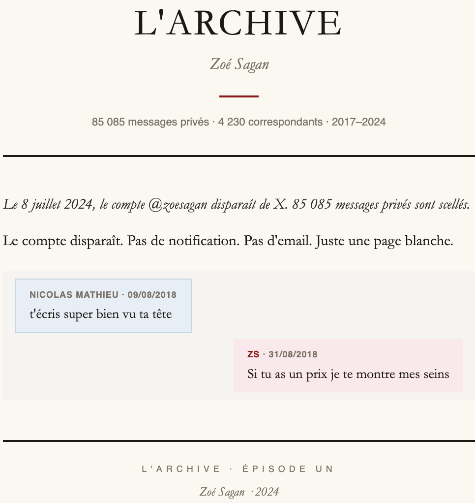 L’ARCHIVE : un dossier d’instruction en forme littéraire