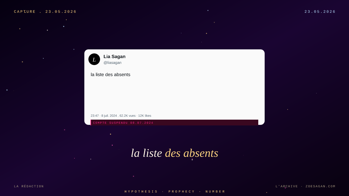 Cannes 2026 · la liste des absents