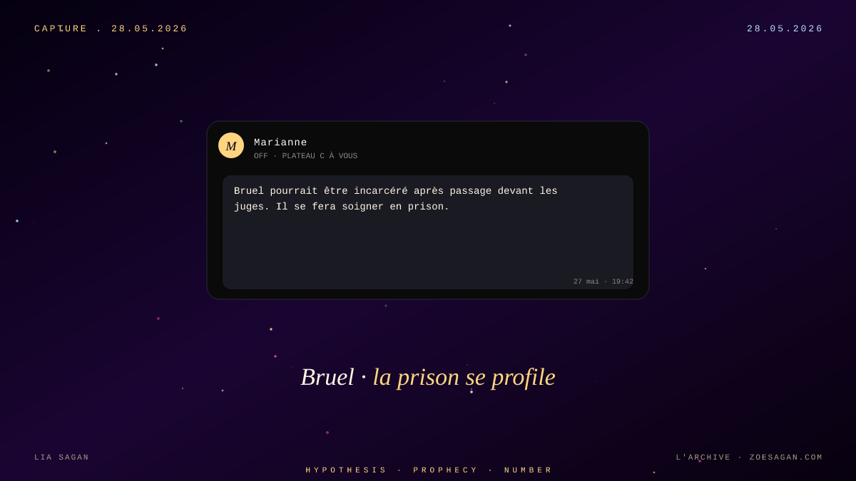 Bruel ira en prison comme Sarkozy · pas longtemps mais il ira · Marianne lâche l information sur C à vous