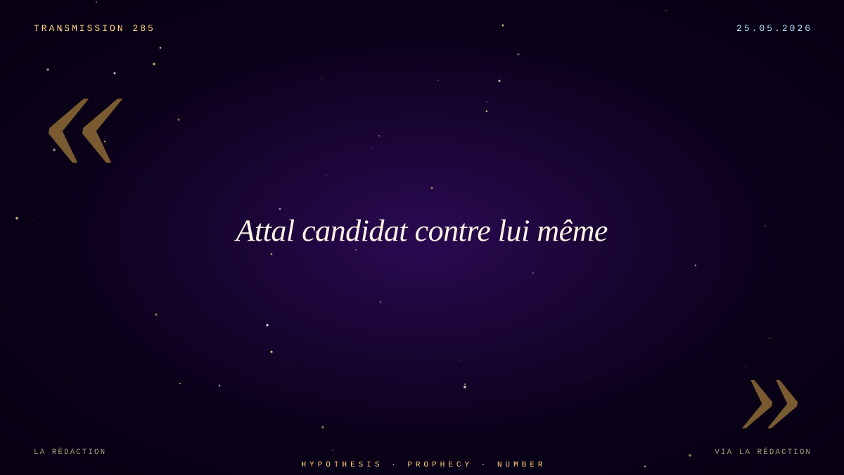 Attal candidat contre lui même