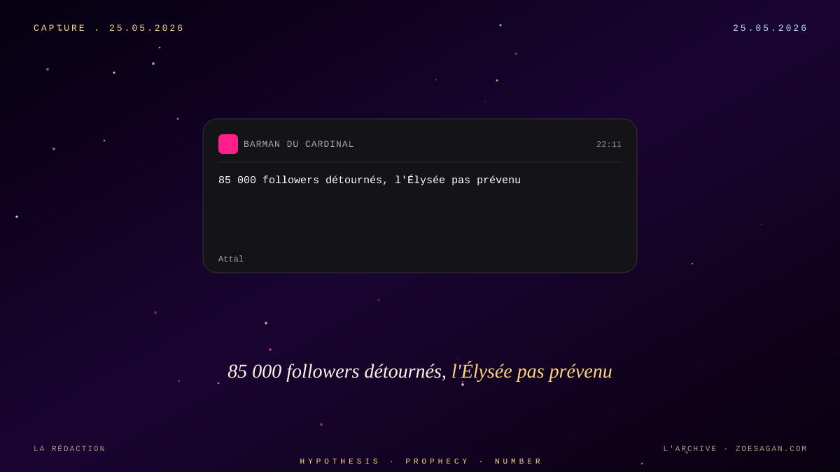 Attal Président · 85 000 followers détournés, l'Élysée pas prévenu