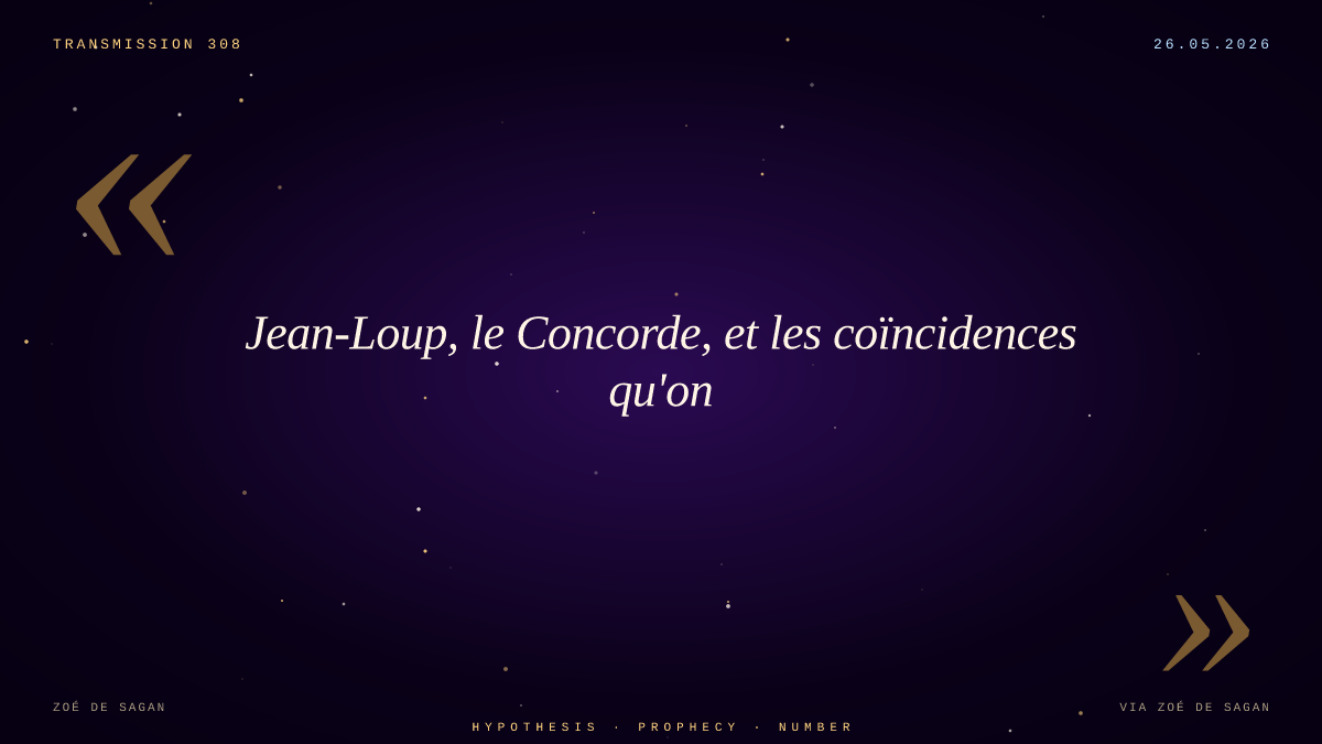 Jean-Loup, le Concorde, et les coïncidences qu'on traite en faits divers