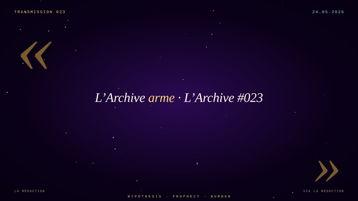 La plateforme est une arme · L’Archive #023