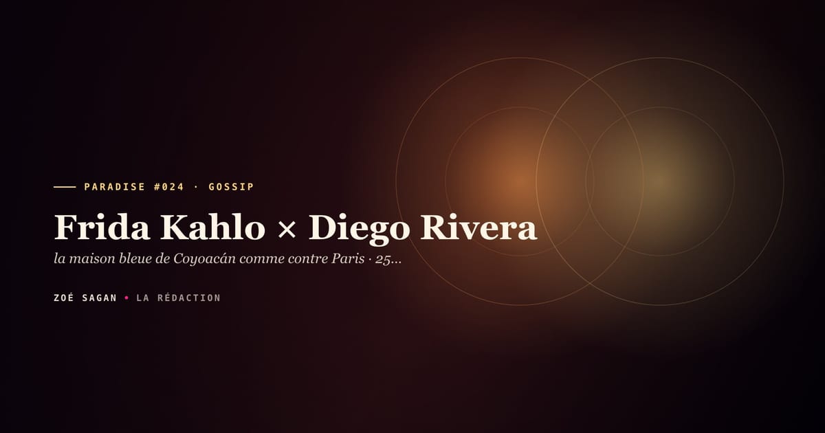 PARADISE #024 · Frida Kahlo × Diego Rivera · la maison bleue de Coyoacán comme contre Paris · 25 ans mariage compliqué 1929 à 1954