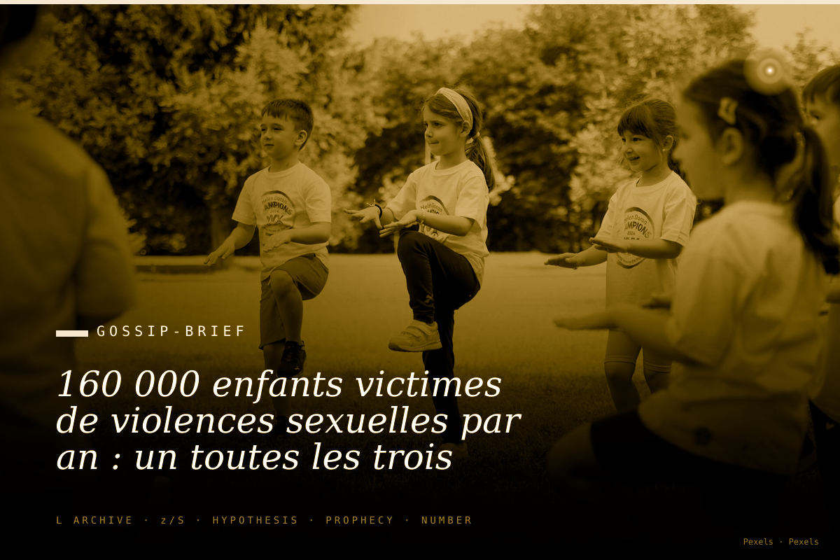 160 000 enfants victimes de violences sexuelles par an : un toutes les trois minutes