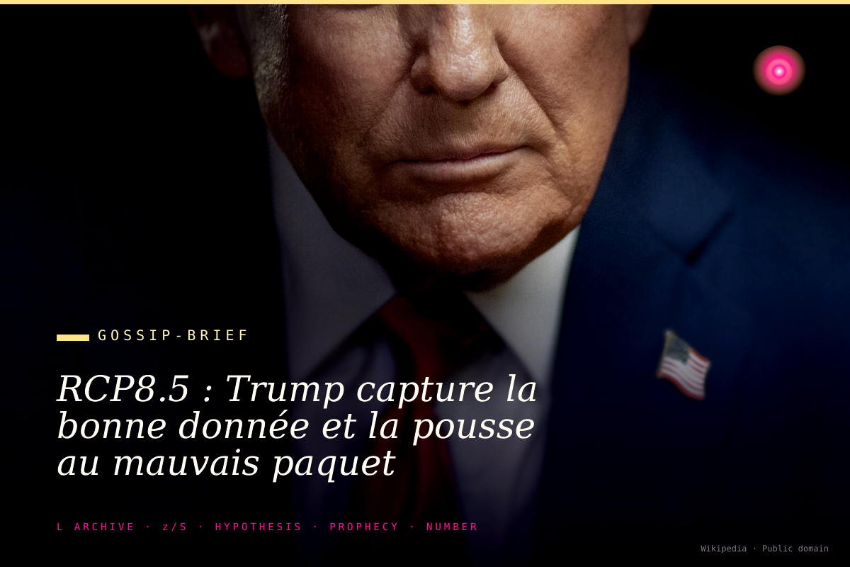 RCP8.5 : Trump capture la bonne donnée et la pousse au mauvais paquet