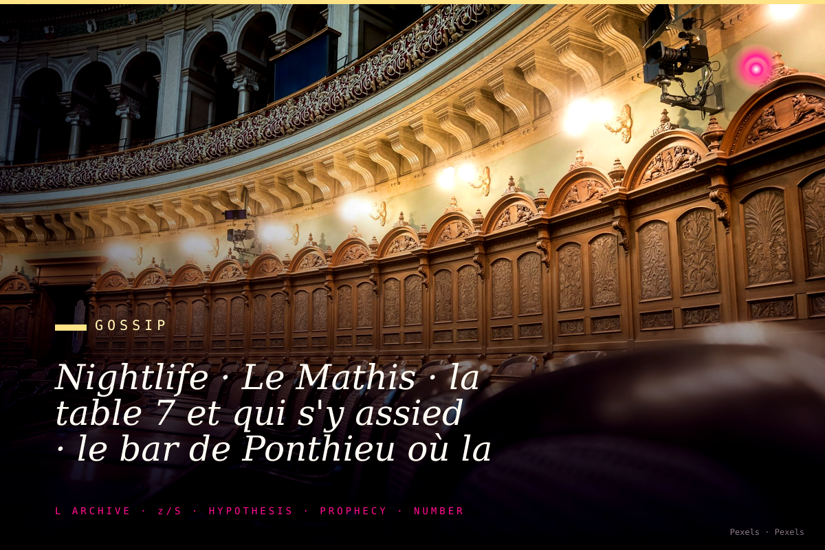 Nightlife · Le Mathis · la table 7 et qui s'y assied · le bar de Ponthieu où la politique boit avec la mode