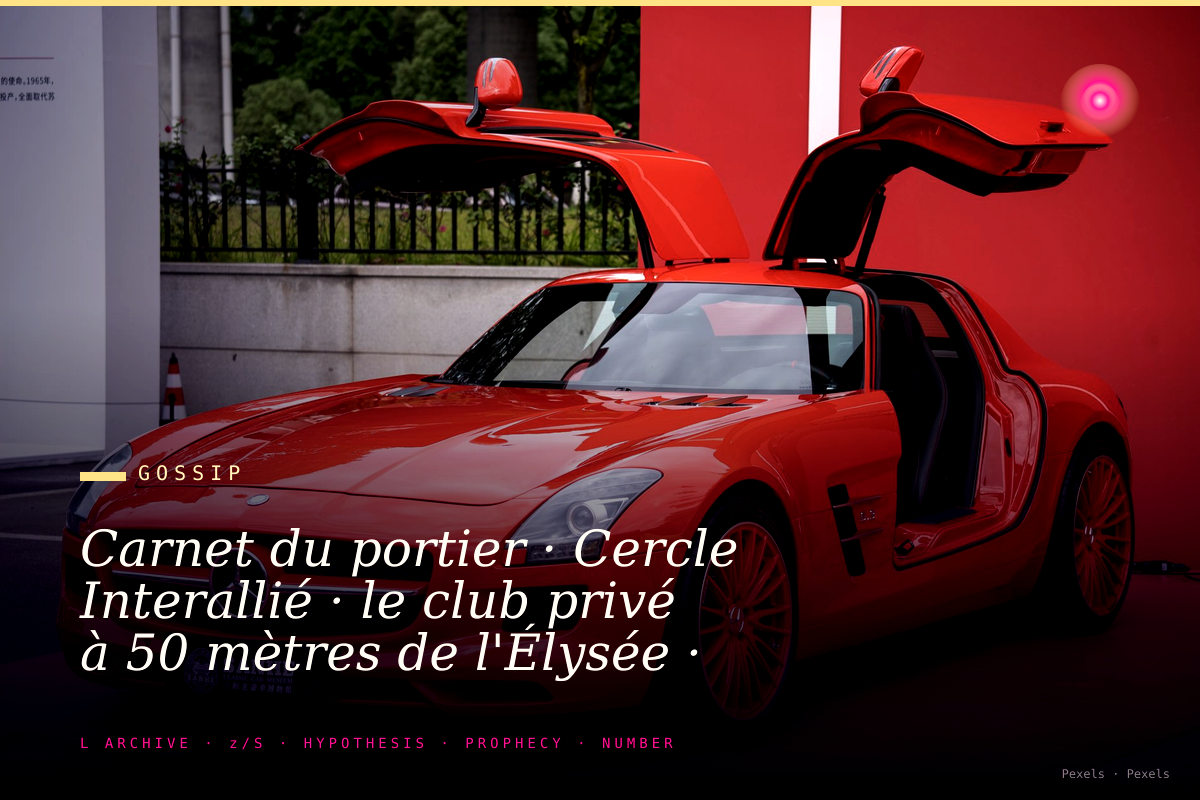 Carnet du portier · Cercle Interallié · le club privé à 50 mètres de l'Élysée · politiques, banquiers, ambassadeurs