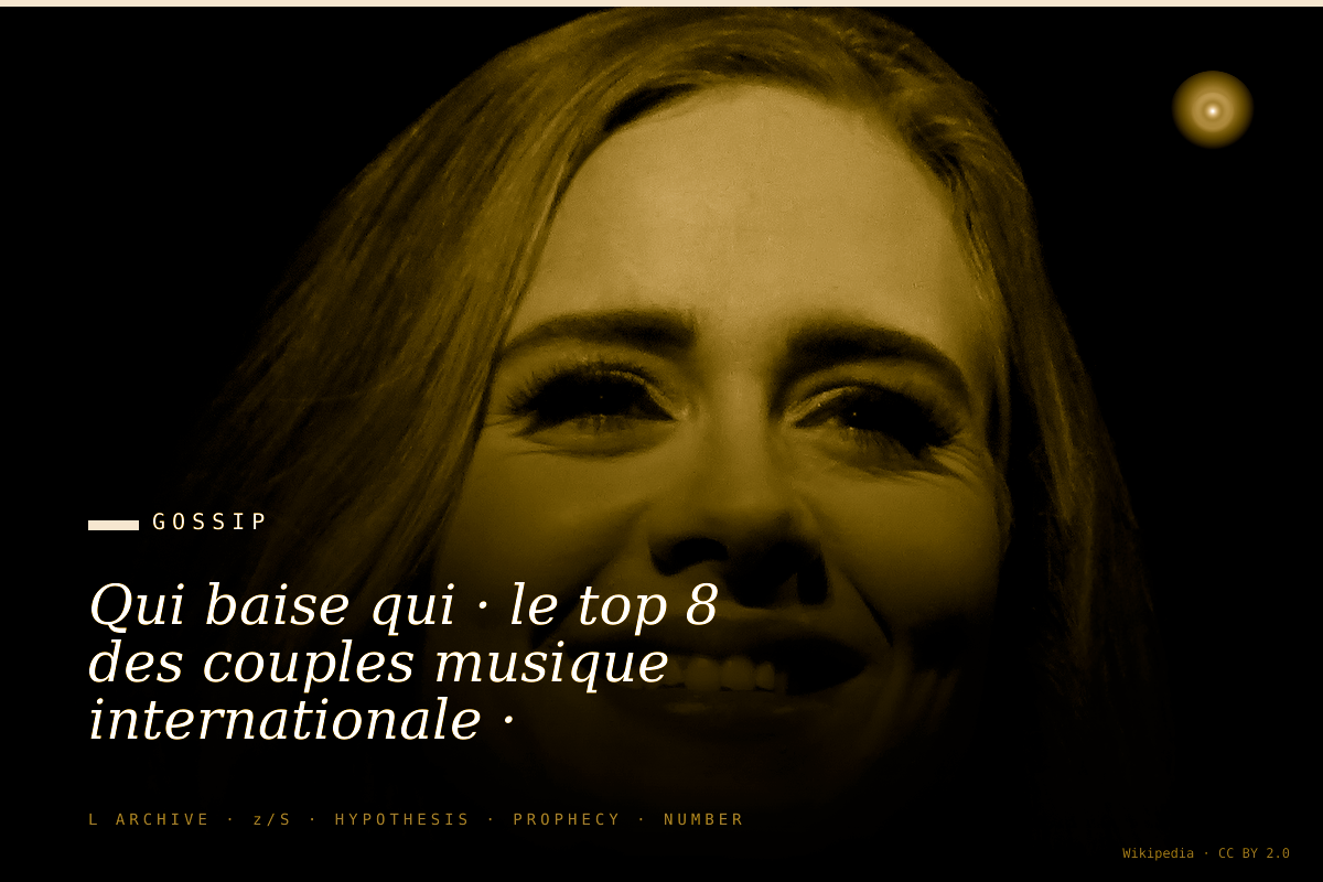 Qui baise qui · le top 8 des couples musique internationale · Beyoncé-Jay-Z, Rihanna-A$AP, Adele-Rich Paul, Selena-Benny