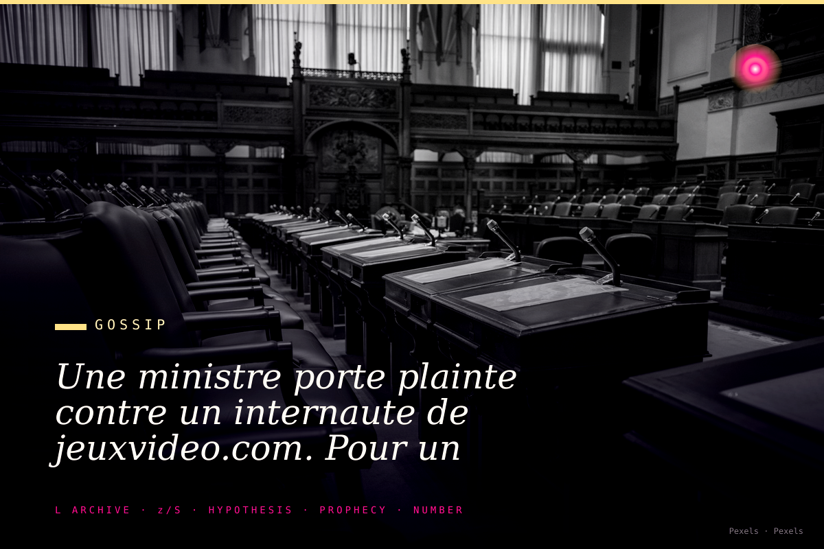 Une ministre porte plainte contre un internaute de jeuxvideo.com. Pour un mème.