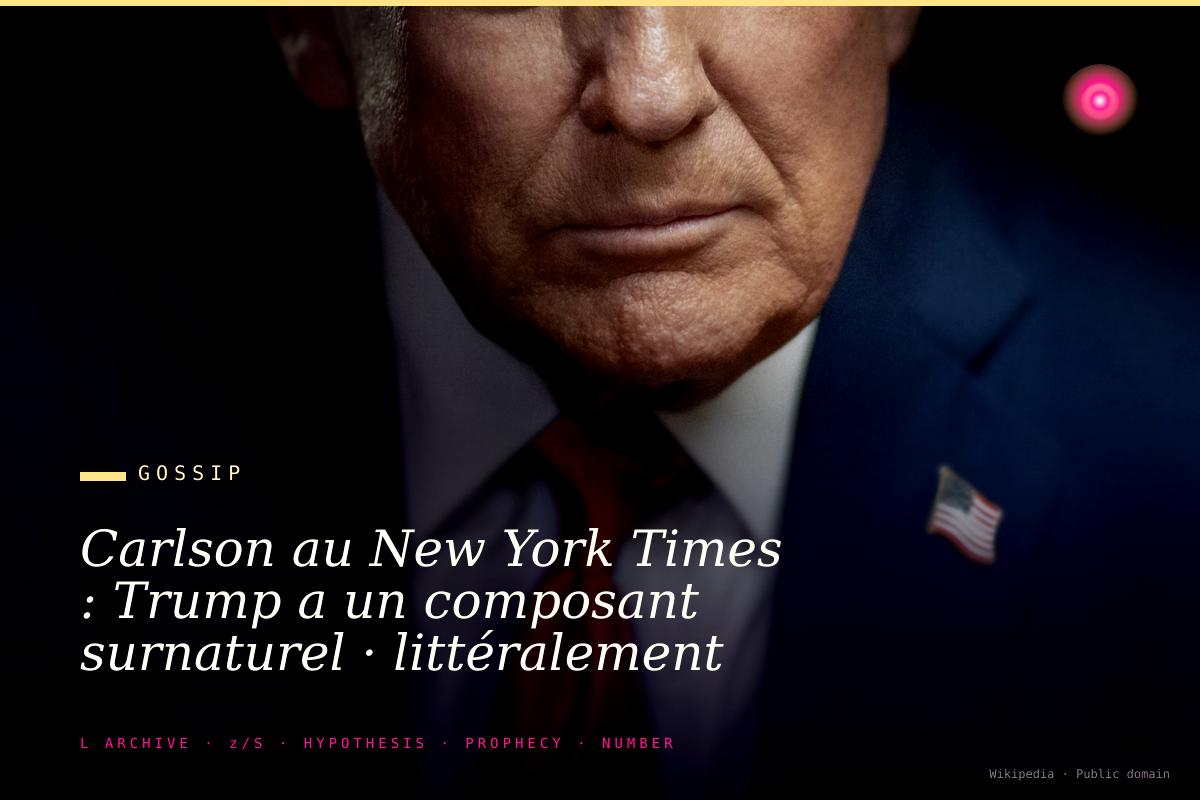 Carlson au New York Times : Trump a un composant surnaturel · littéralement un sort