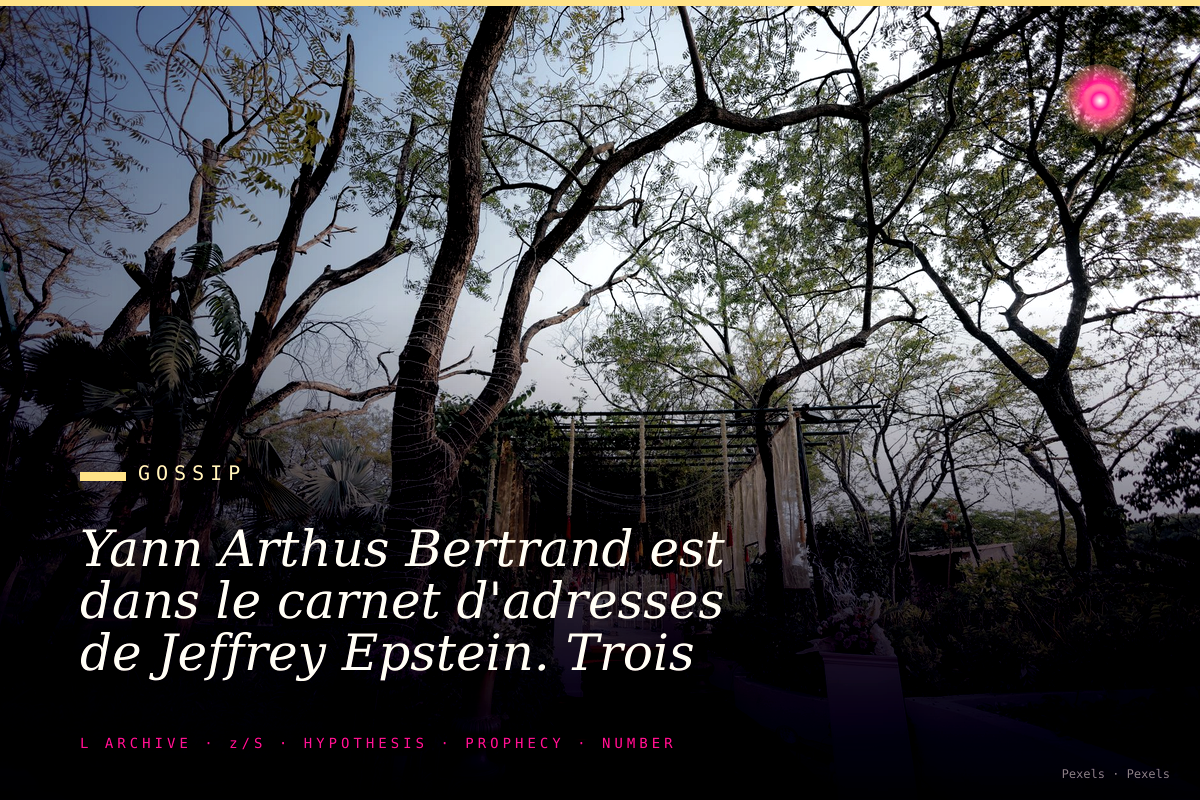 Yann Arthus Bertrand est dans le carnet d'adresses de Jeffrey Epstein. Trois fois.