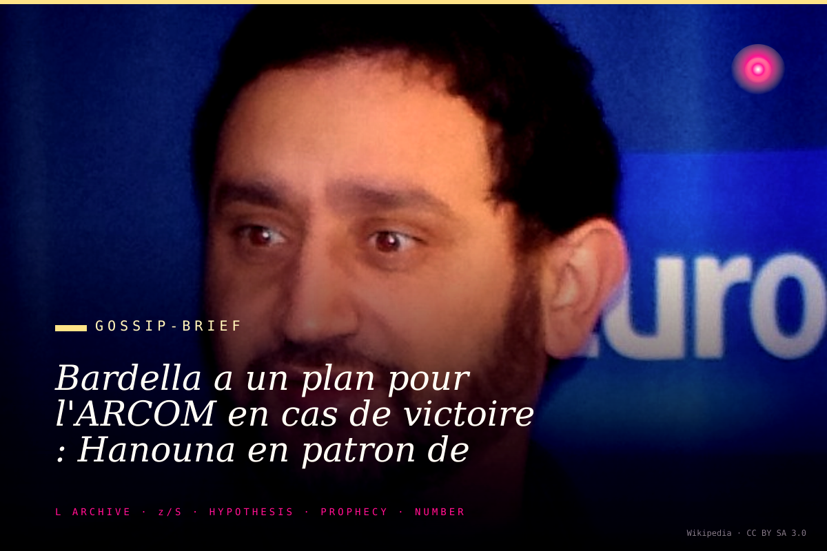 Bardella a un plan pour l'ARCOM en cas de victoire : Hanouna en patron de l'audiovisuel français.