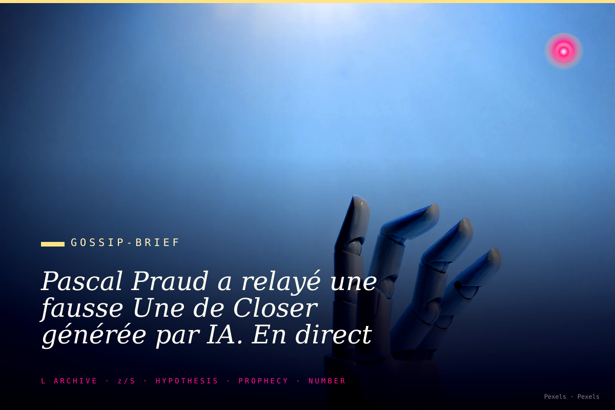 Pascal Praud a relayé une fausse Une de Closer générée par IA. En direct sur CNews. Sans la vérifier.