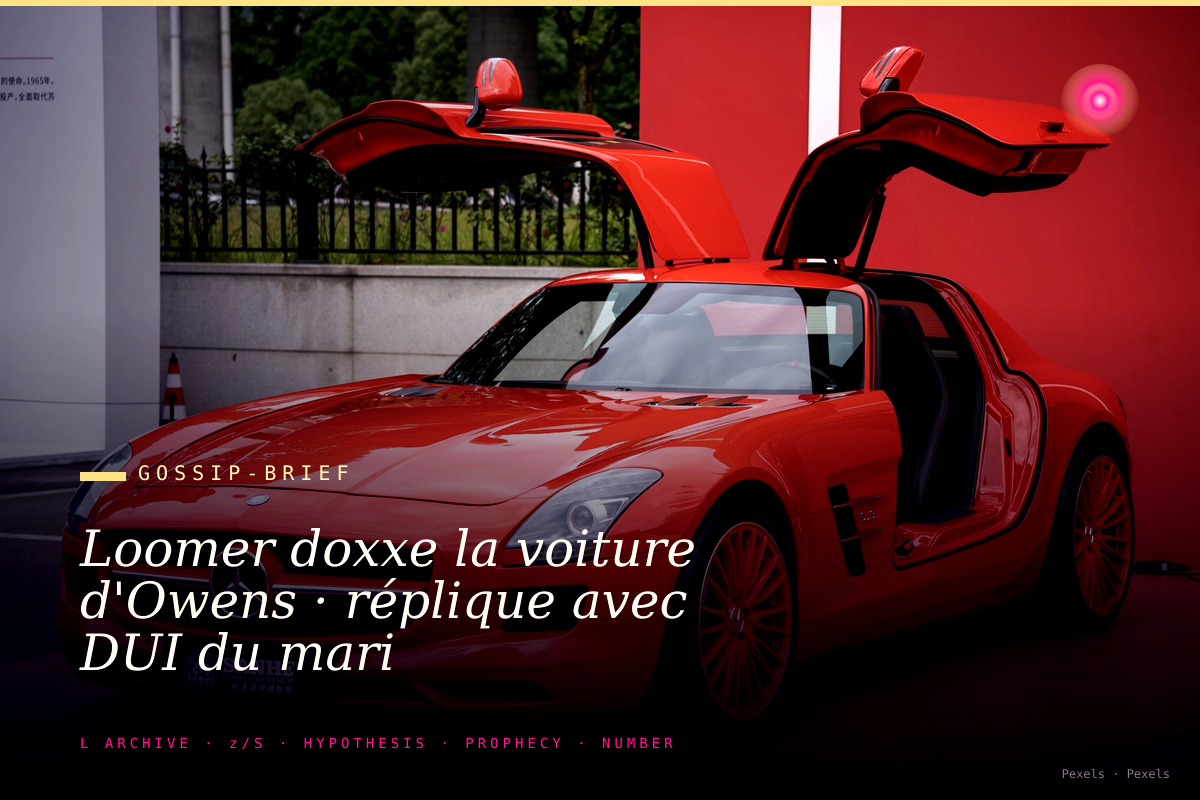 Loomer doxxe la voiture d'Owens · réplique avec DUI du mari