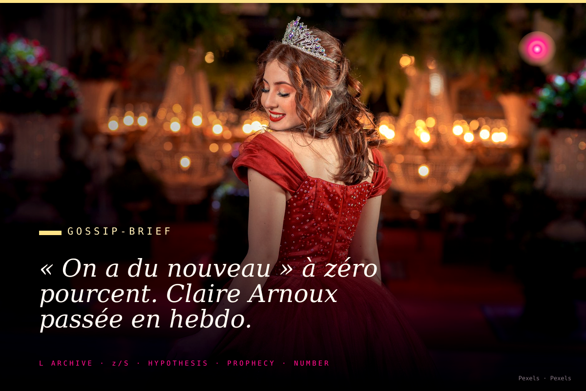 « On a du nouveau » à zéro pourcent. Claire Arnoux passée en hebdo.