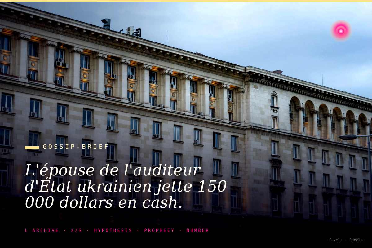 L'épouse de l'auditeur d'État ukrainien jette 150 000 dollars en cash.
