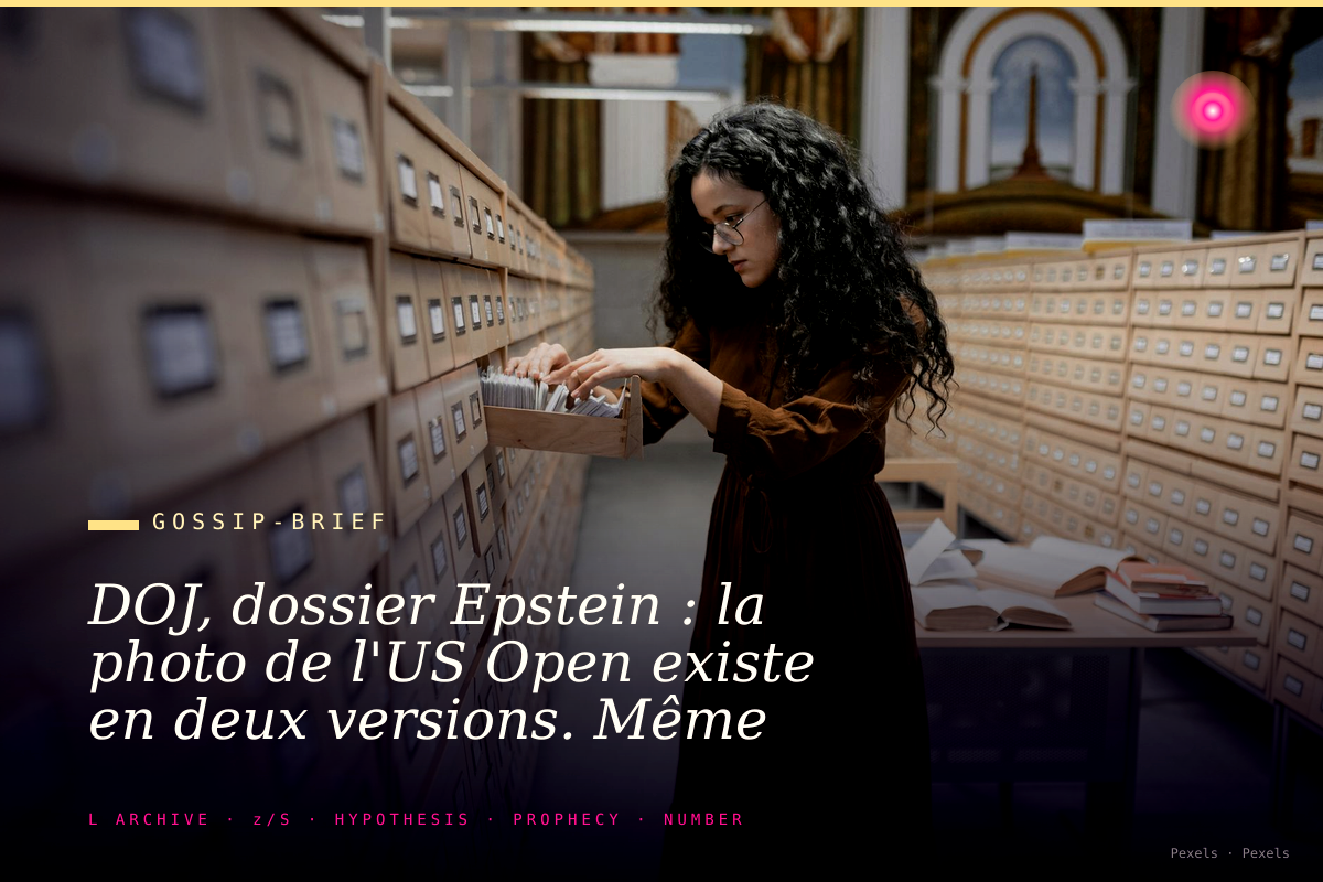 DOJ, dossier Epstein : la photo de l'US Open existe en deux versions. Même cadrage. Moins de têtes.