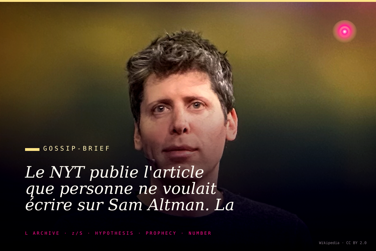 Le NYT publie l'article que personne ne voulait écrire sur Sam Altman. La citation des fusils de Big Sur de 2016 ressort