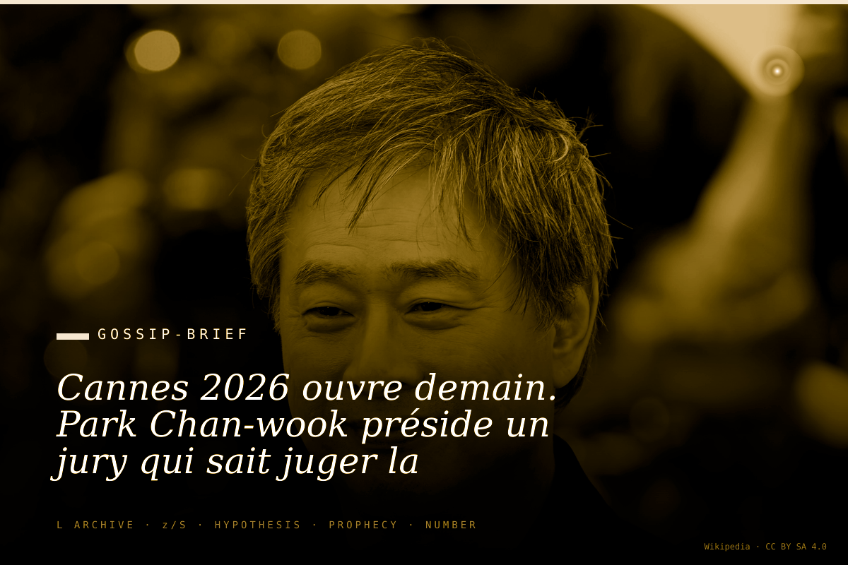 Cannes 2026 ouvre demain. Park Chan-wook préside un jury qui sait juger la vengeance. Cinq réalisatrices entrent en comp
