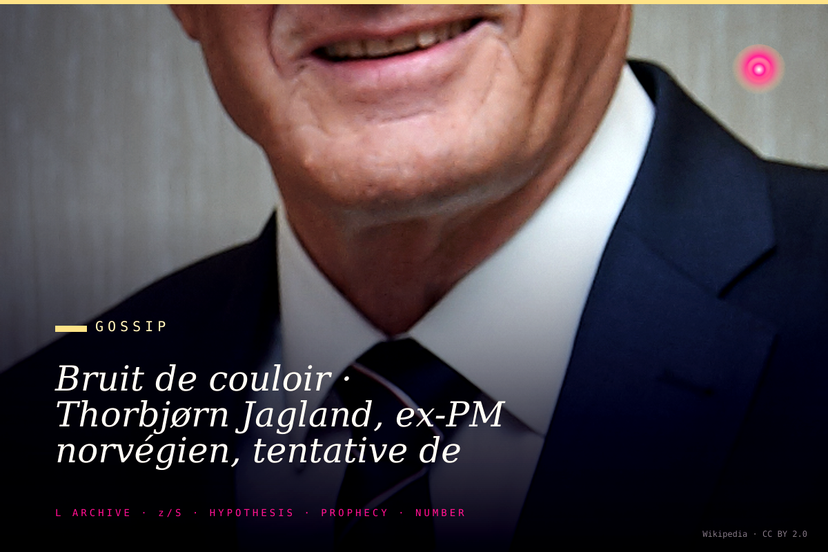 Bruit de couloir · Thorbjørn Jagland, ex-PM norvégien, tentative de suicide en février après accusations Epstein