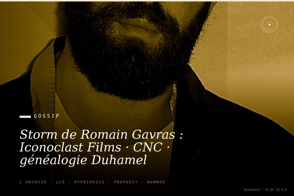 Storm de Romain Gavras : Iconoclast Films · CNC · généalogie Duhamel