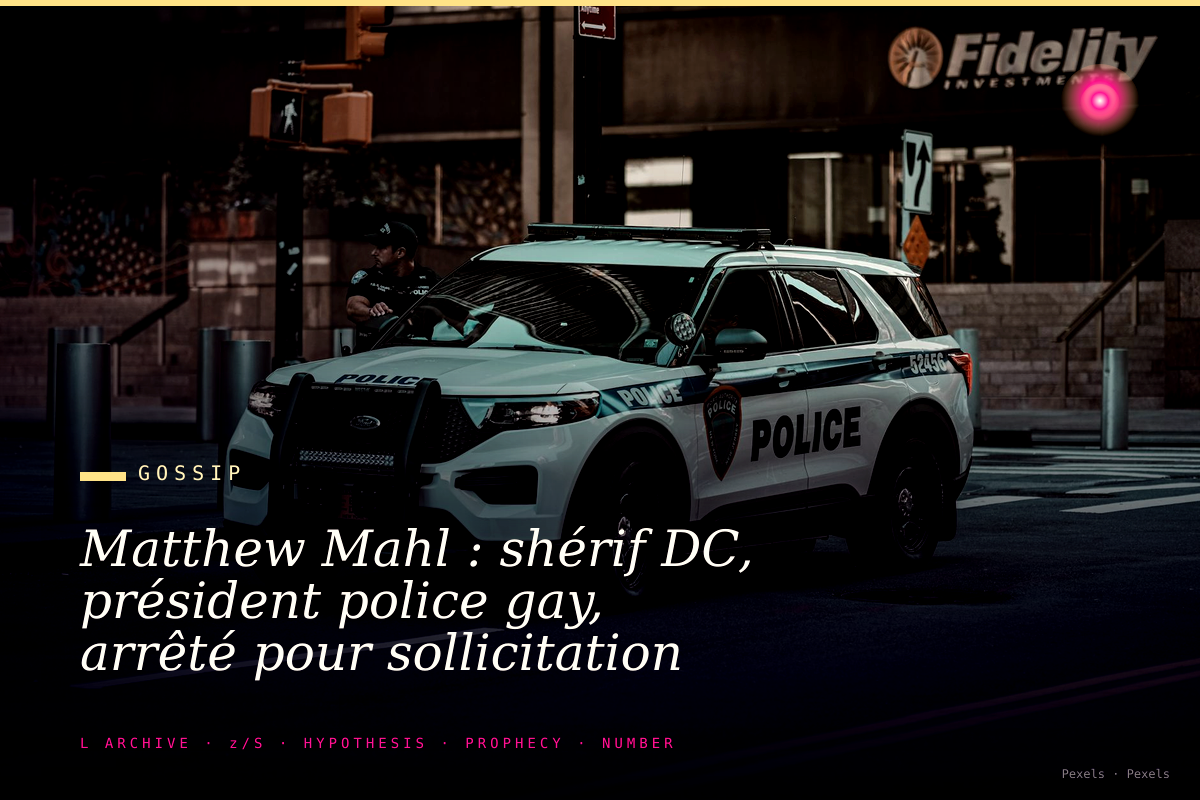 Matthew Mahl : shérif DC, président police gay, arrêté pour sollicitation mineur