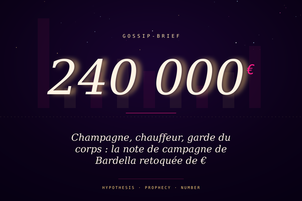 Champagne, chauffeur, garde du corps : la note de campagne de Bardella retoquée de 240 000 €
