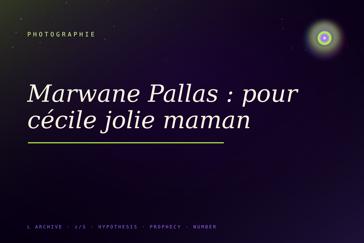 Marwane Pallas : pour cécile jolie maman
