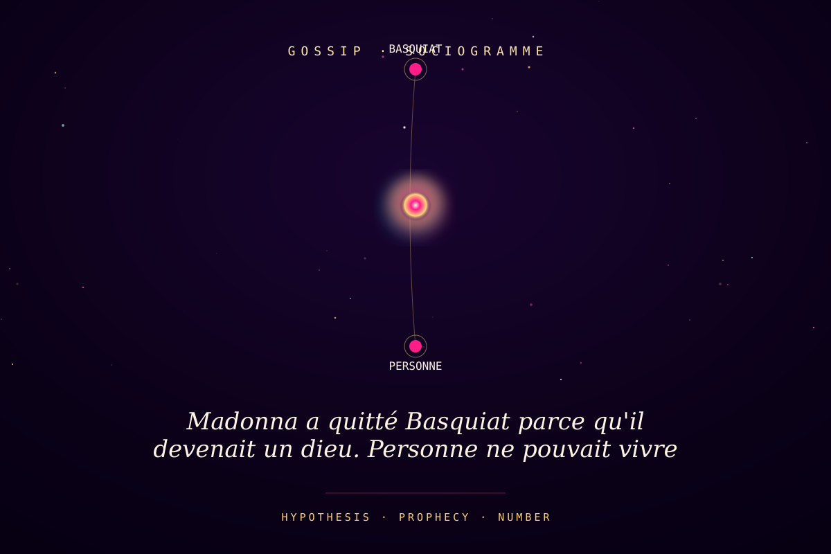 Madonna a quitté Basquiat parce qu'il devenait un dieu. Personne ne pouvait vivre avec un dieu.
