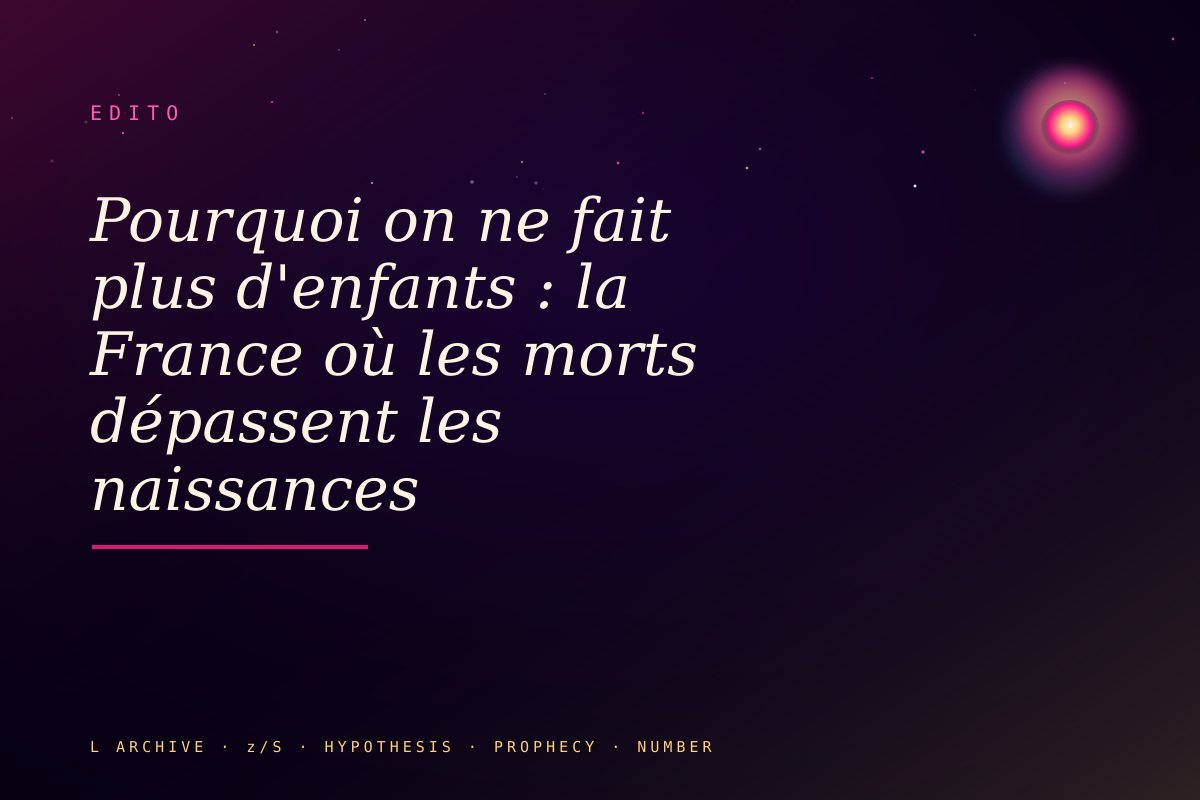Pourquoi on ne fait plus d'enfants : la France où les morts dépassent les naissances