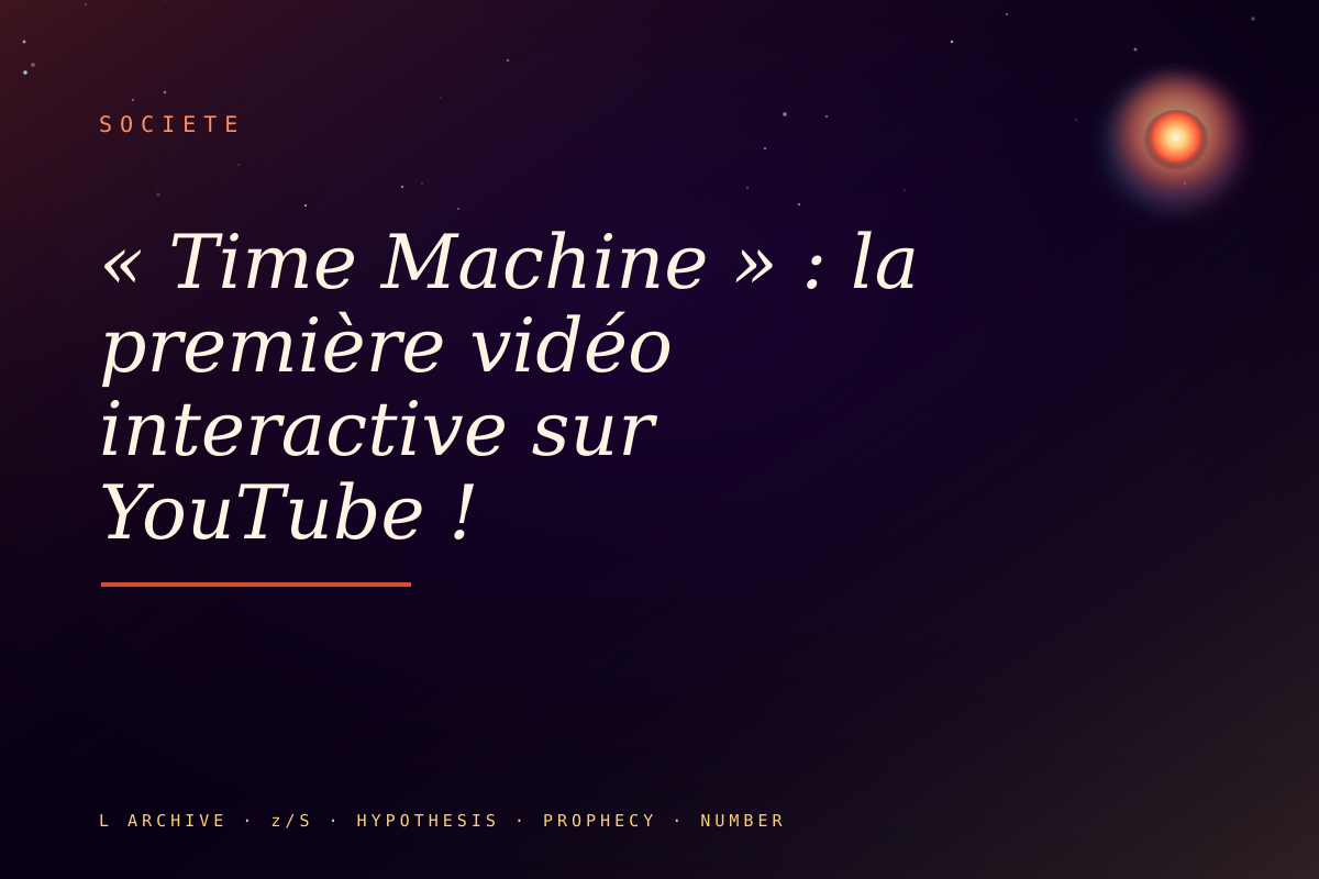 « Time Machine » : la première vidéo interactive sur YouTube !