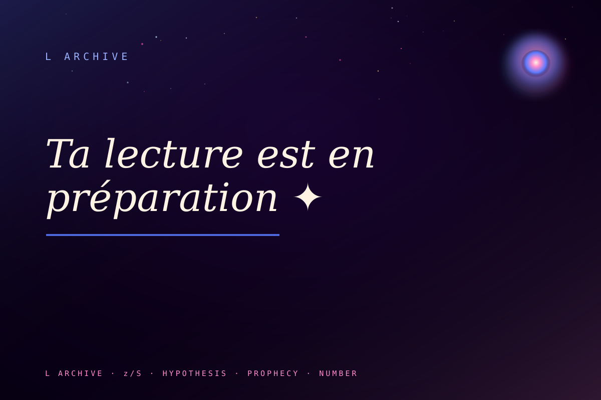 Ta lecture est en préparation ✦