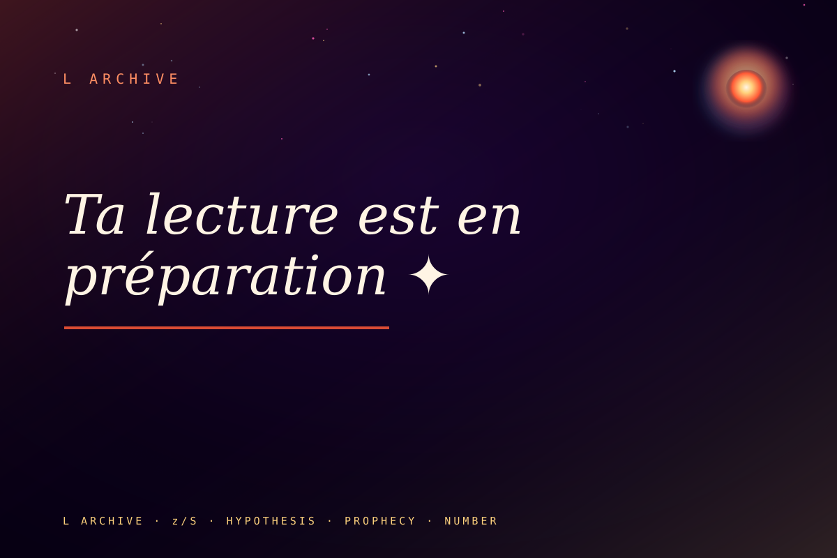 Ta lecture est en préparation ✦