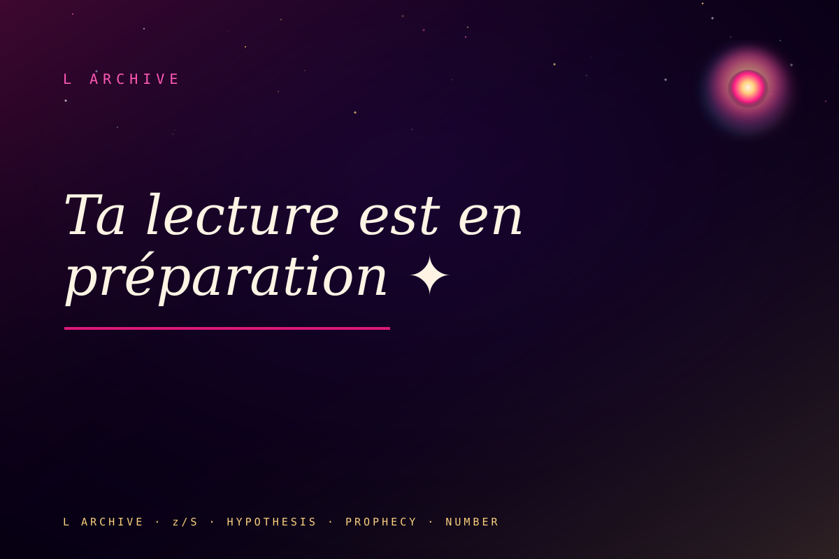 Ta lecture est en préparation ✦