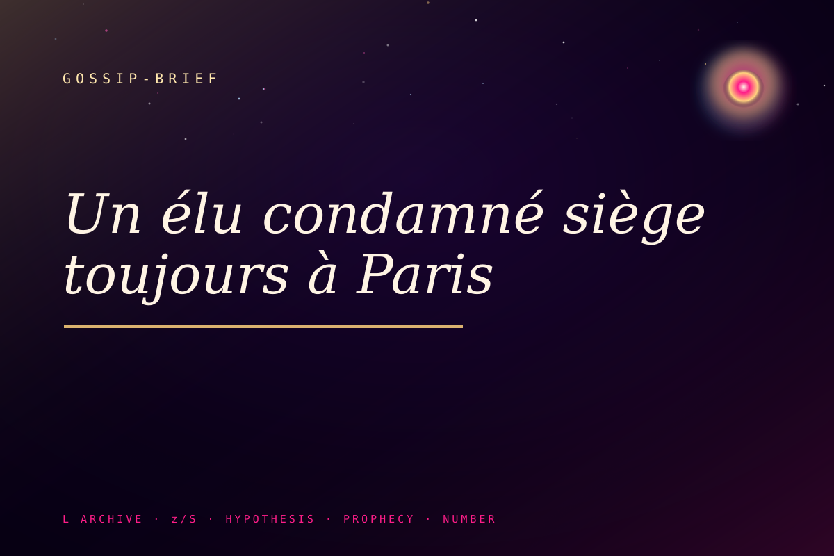 Un élu condamné siège toujours à Paris